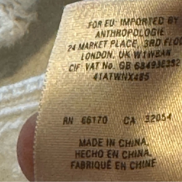 ANTHROPOLOGIE | Moth | W Small White quilted Jacquard Crochet lady Jacket boho - Picture 11 of 12